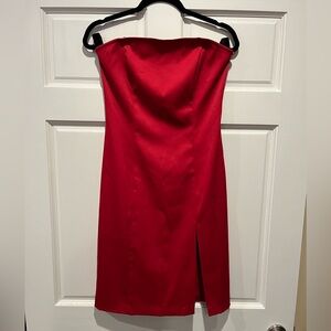 Vintage Sisley Red Strapless Dress